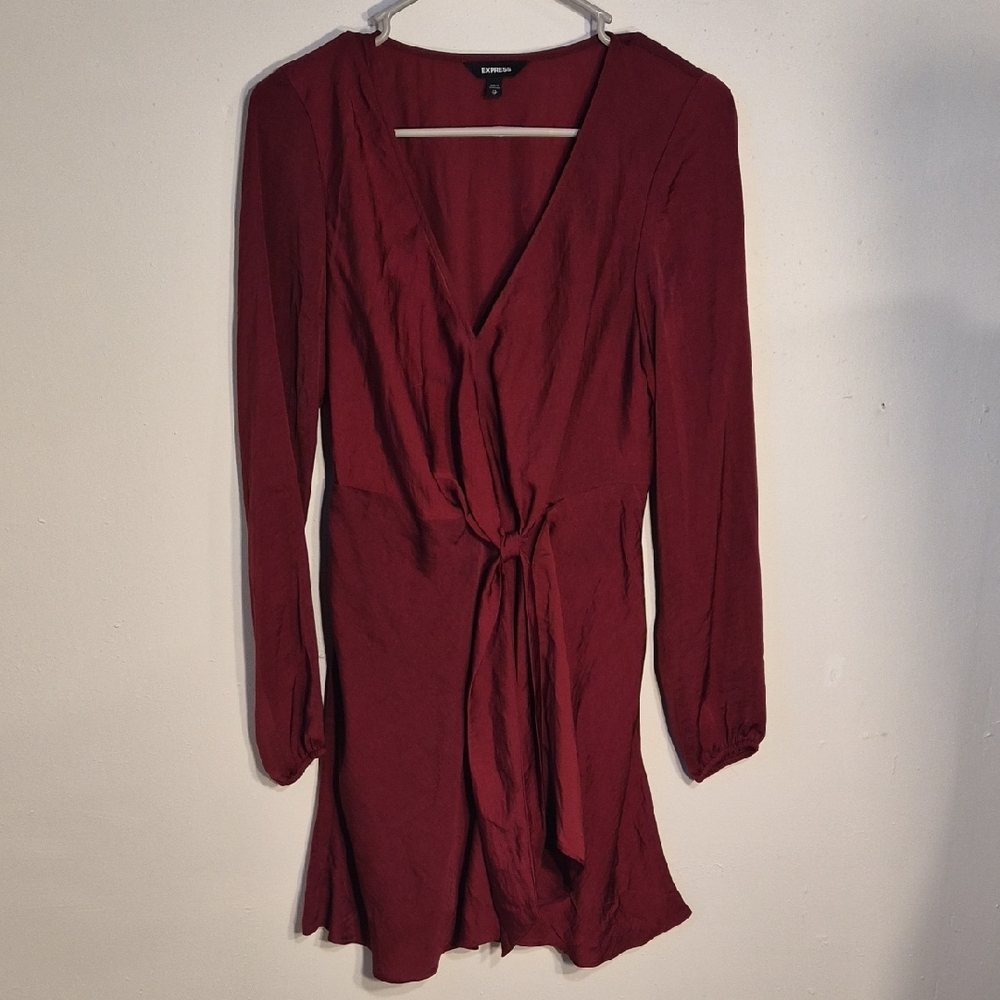 Express Red Long Sleeve Dress
